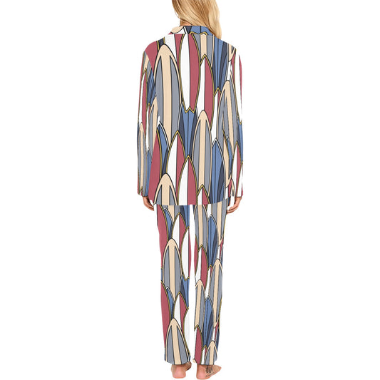Surf board Pattern Women's Long Pajama Set