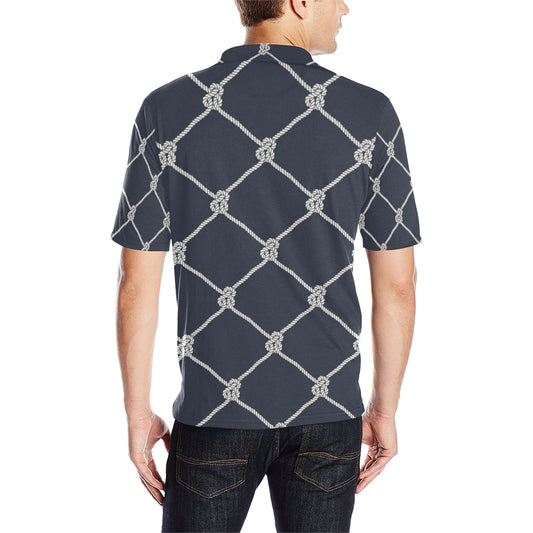 Rope Pattern Print Design A02 Men Polo Shirt