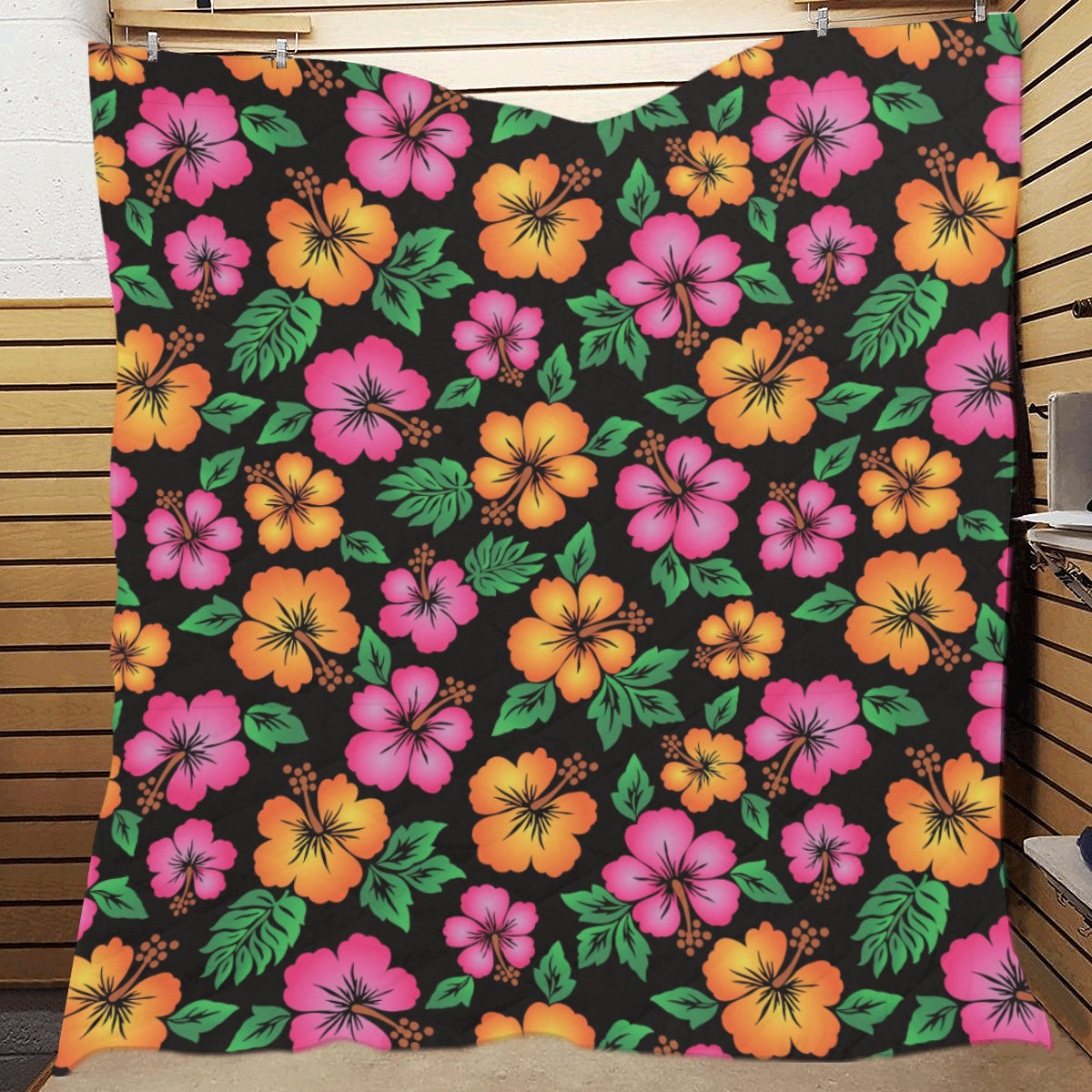 Hibiscus Pattern Print Design HB029 Premium Quilt