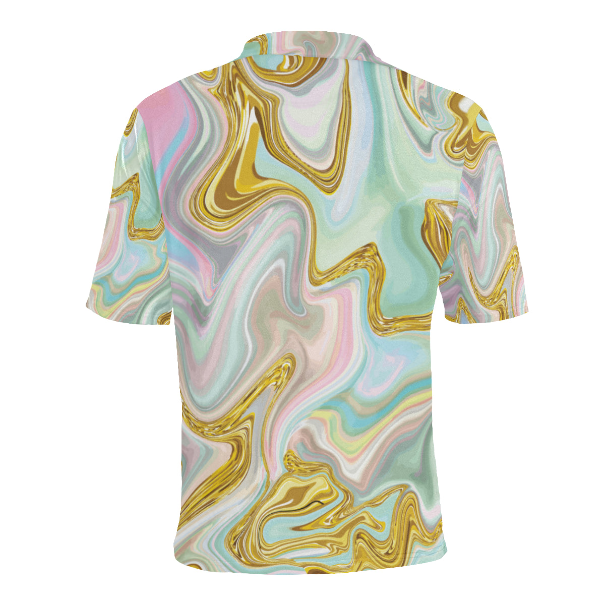 Gold Sweet Marble Men Polo Shirt