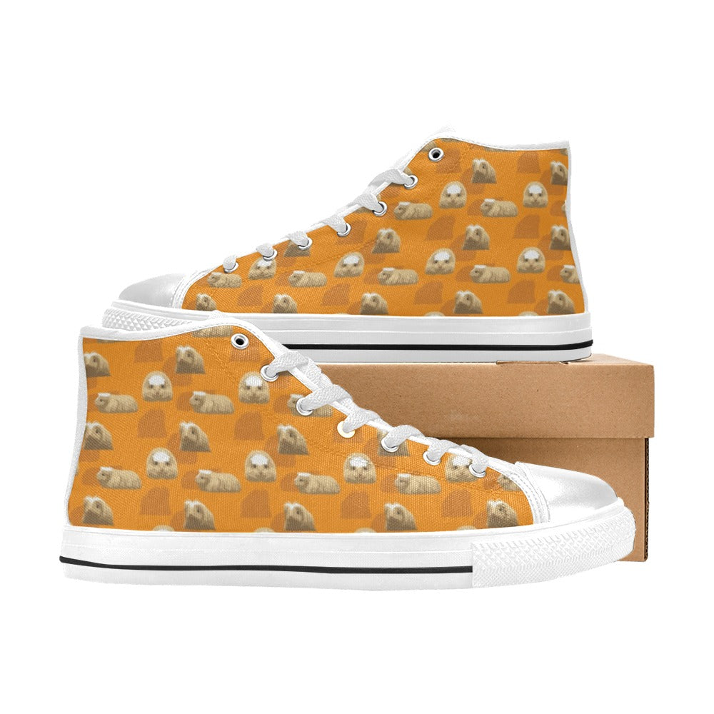 Guinea Pig Print Design LKS403 Men's High Top Canvas Shoes
