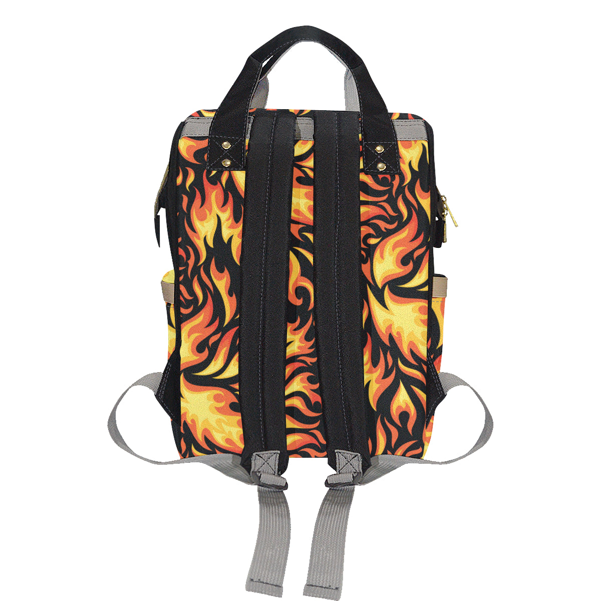 Flame Fire Design Pattern Diaper Bag Backpack