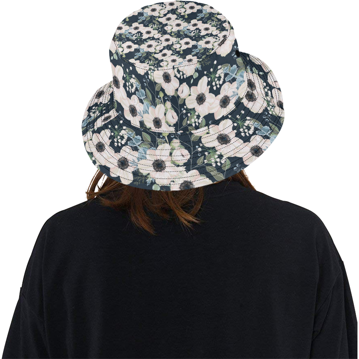 Anemone Pattern Print Design AM02 Unisex Bucket Hat