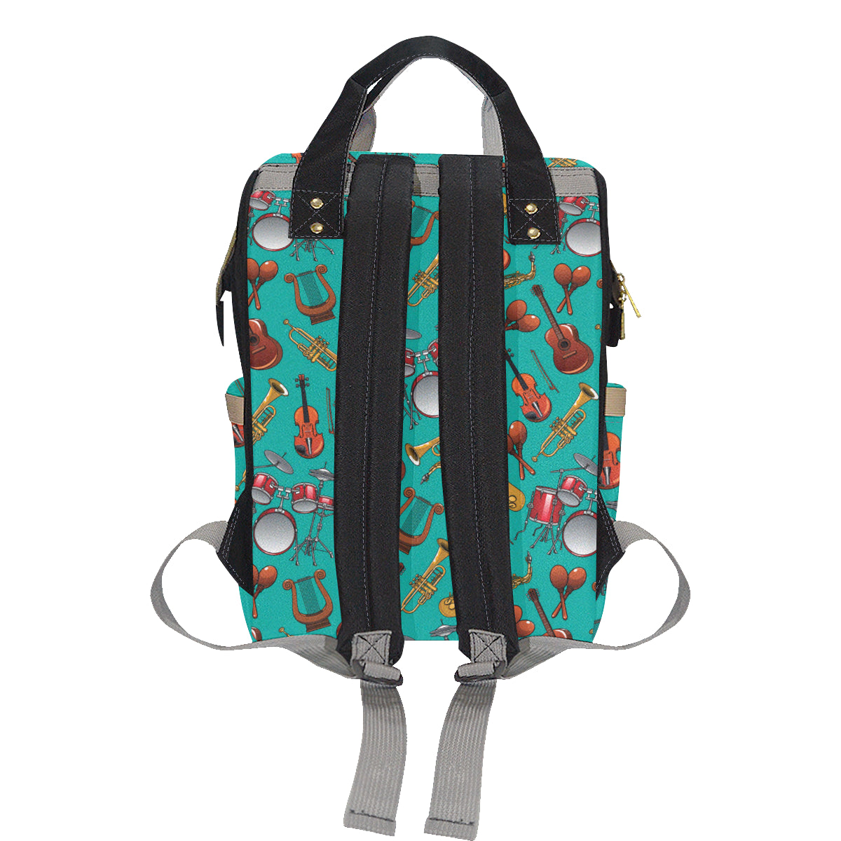 Drum Set Pattern Print Design 01 Diaper Bag Backpack
