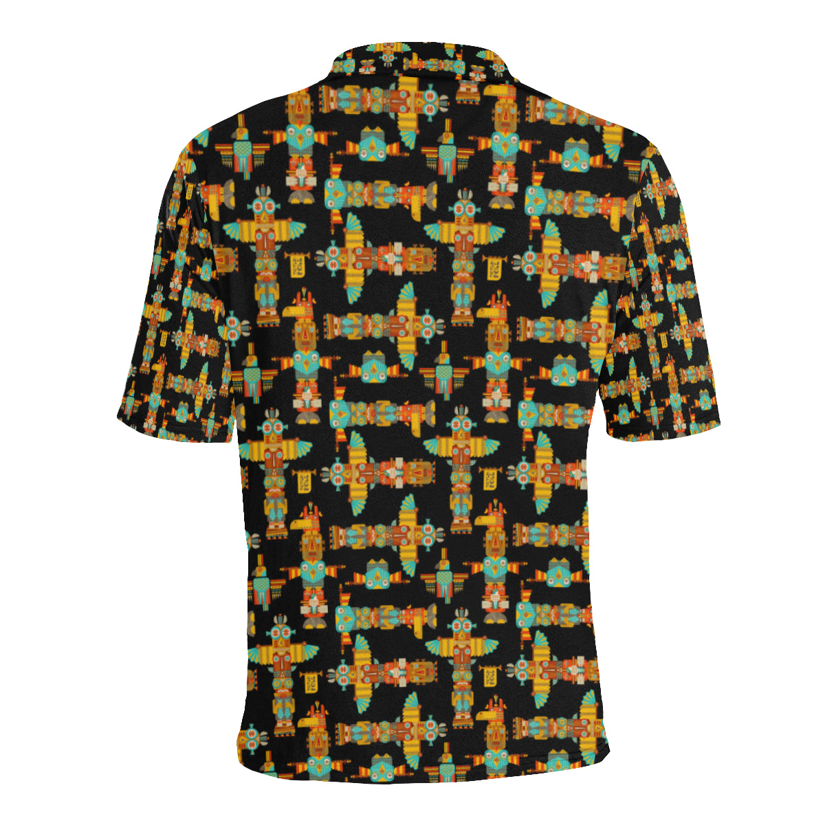Totem Pole Cartoon Print Men Polo Shirt