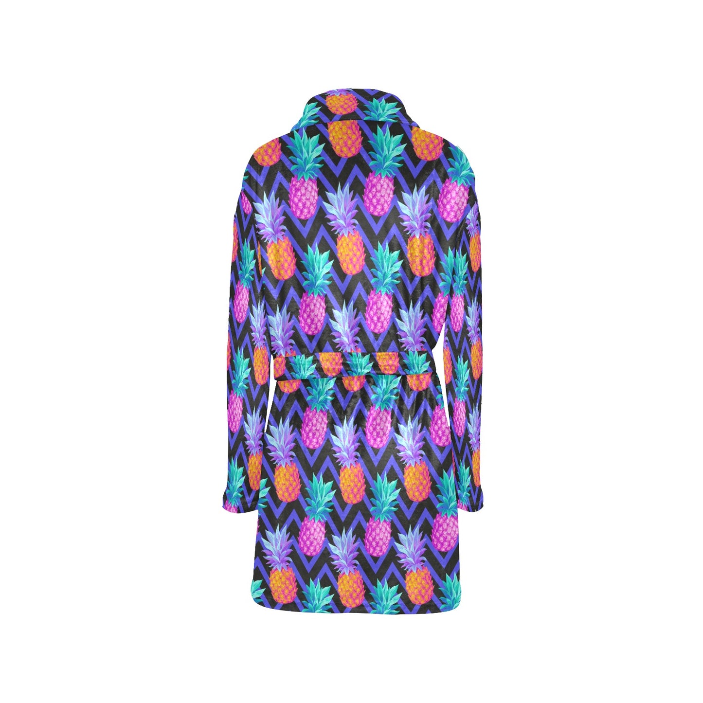 Pineapple Color Art Pattern Women's Fleece Robe