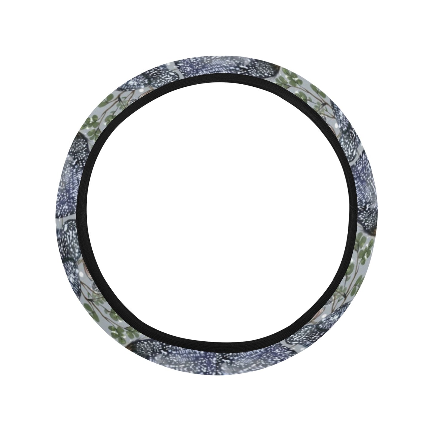 Guinea Fowl Print Design LKS402 Steering Wheel Cover with Elastic Edge
