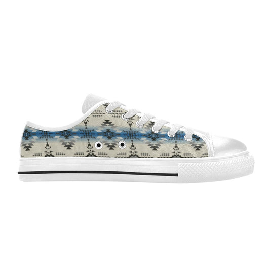 Southwest Pattern Print Design LKS304 Women's White Low Top Shoes