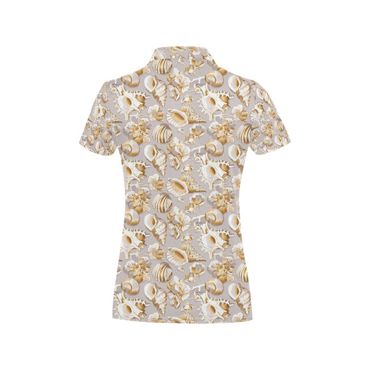 Seashell Print Design LKS309 Women's Polo Shirt