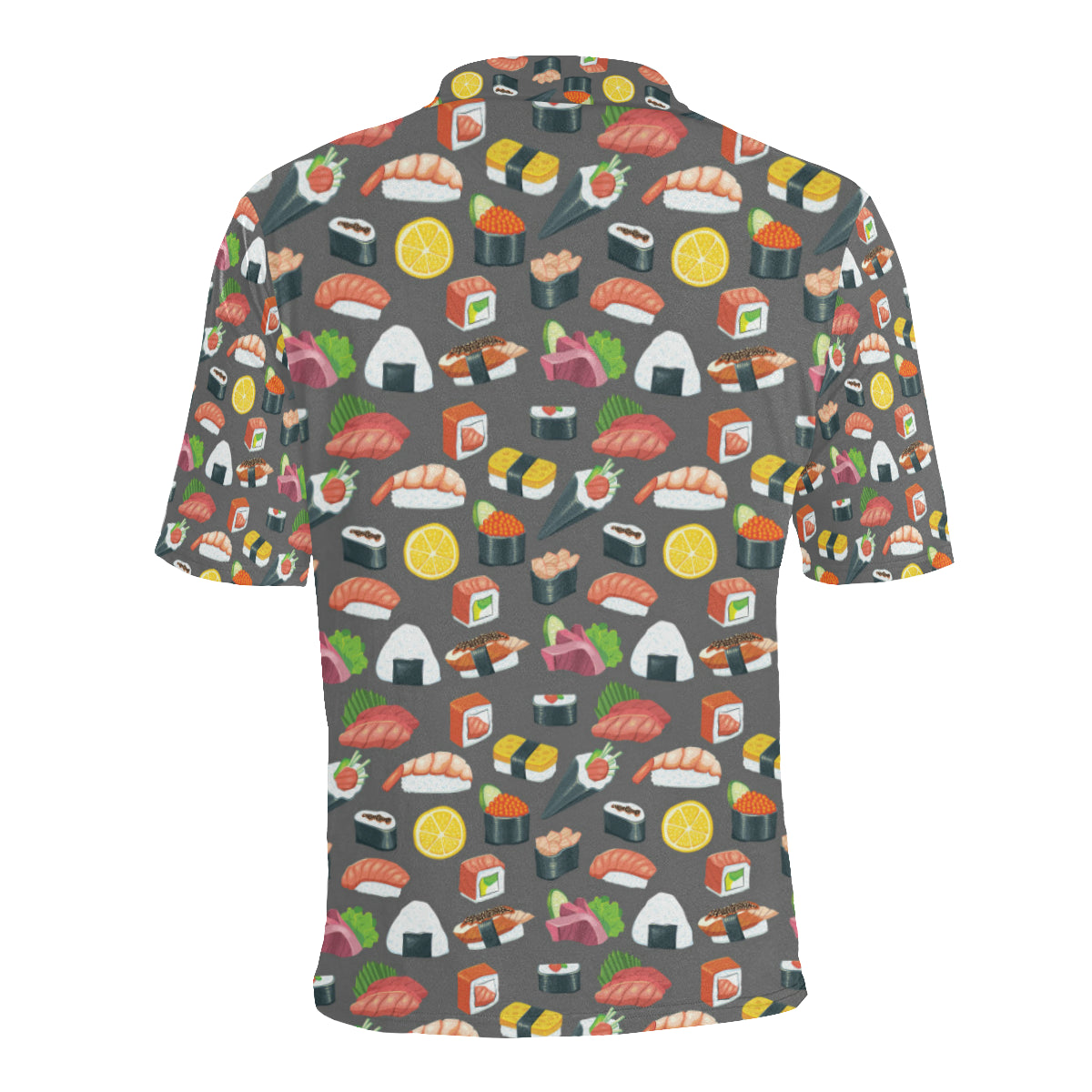 Sushi Pattern Print Men Polo Shirt