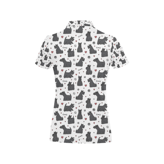 Scottish Terriers Print Design LKS3015 Women's Polo Shirt