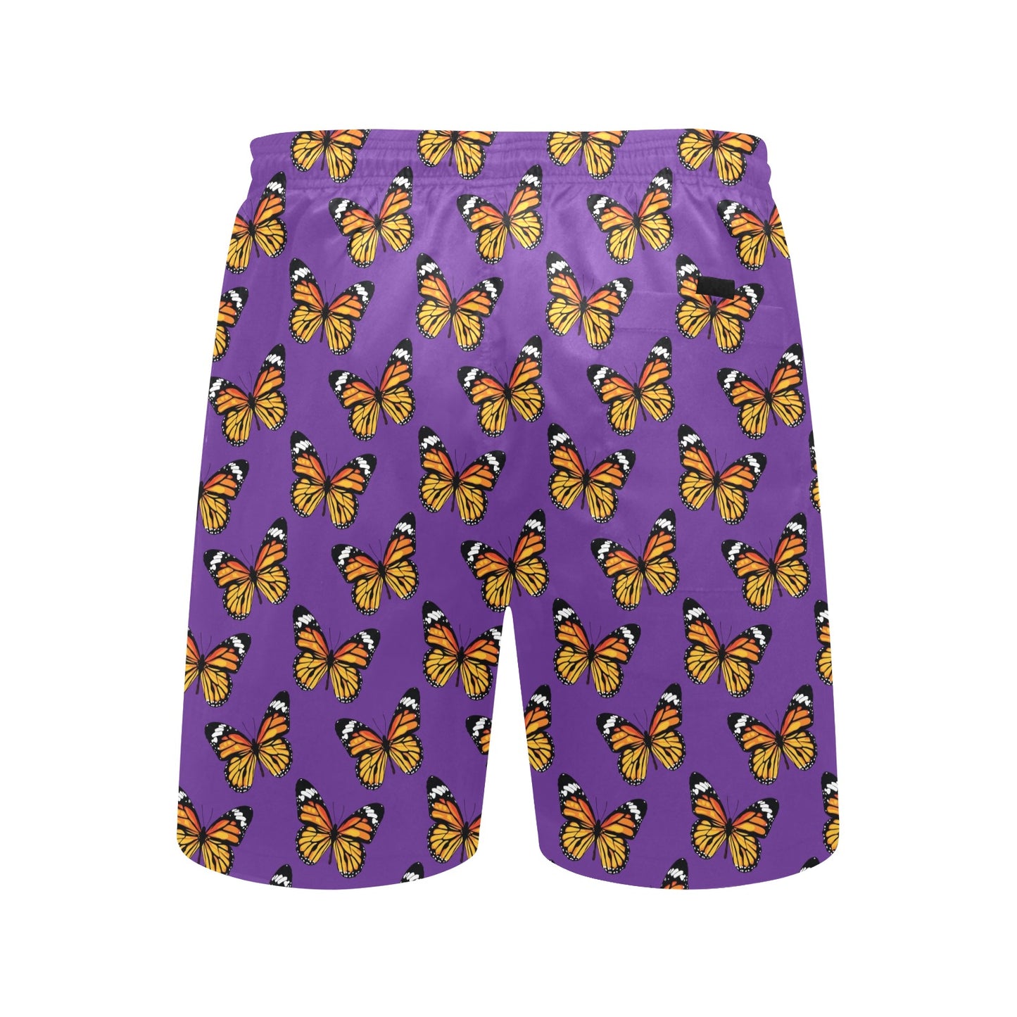 Monarch Butterfly Purple Print Pattern Men's Swim Trunks Beach Shorts