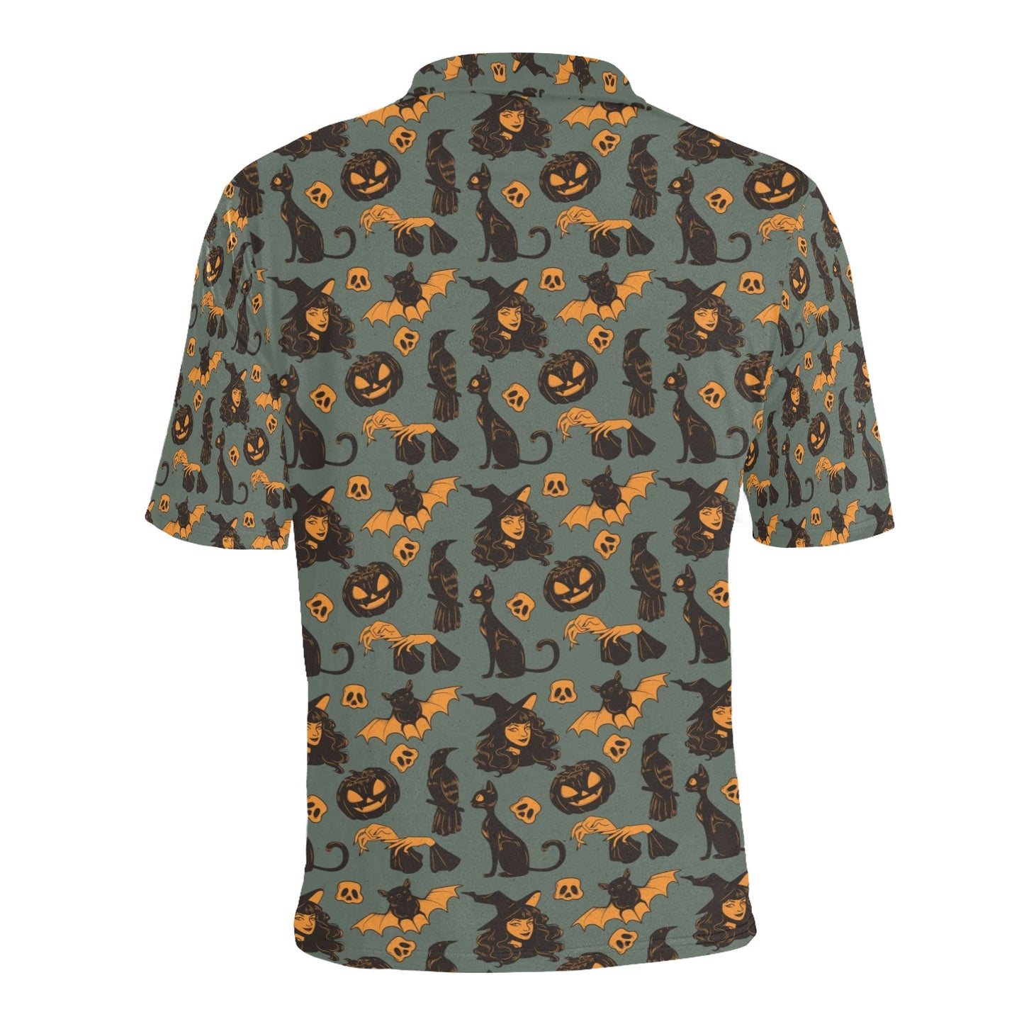Witch Bat Halloween Print Design LKS305 Men Polo Shirt