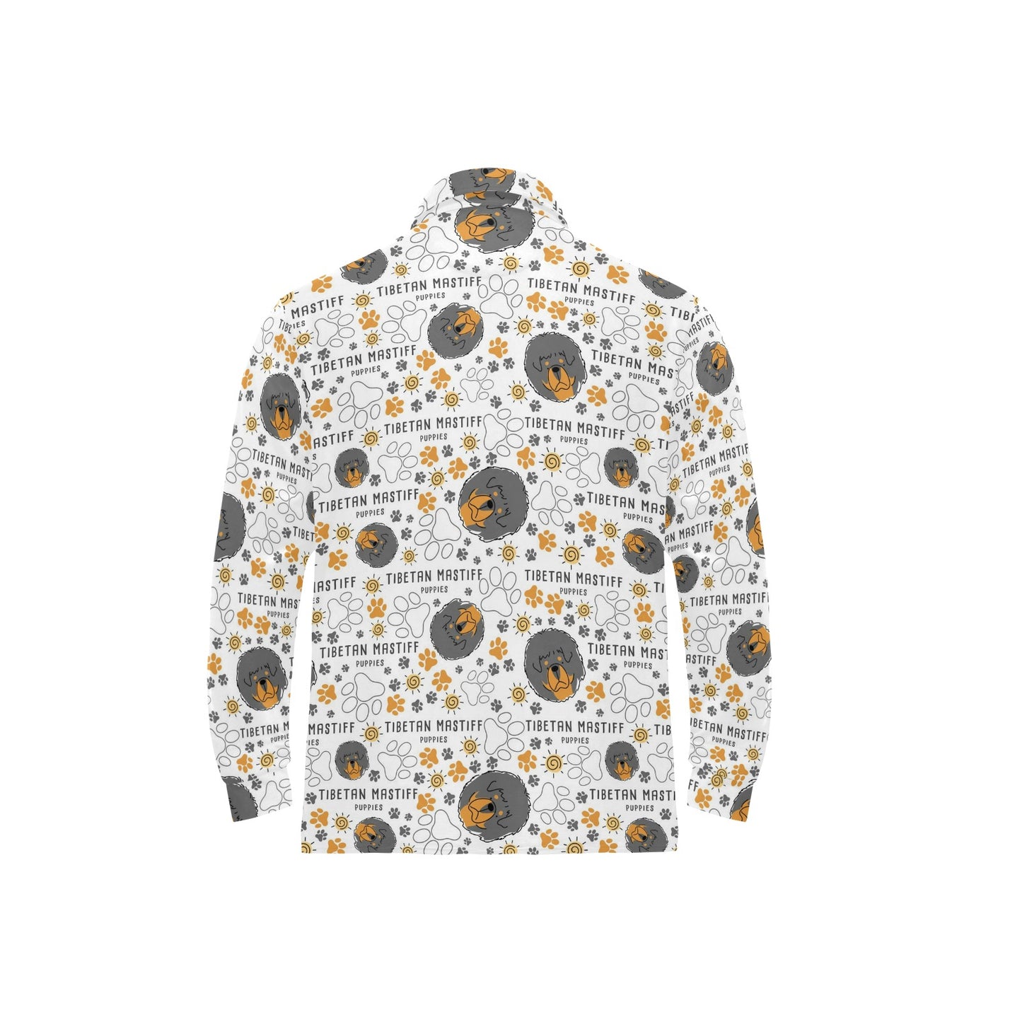 Tibetan Mastiffs Print Design LKS302 Long Sleeve Polo Shirt For Men's