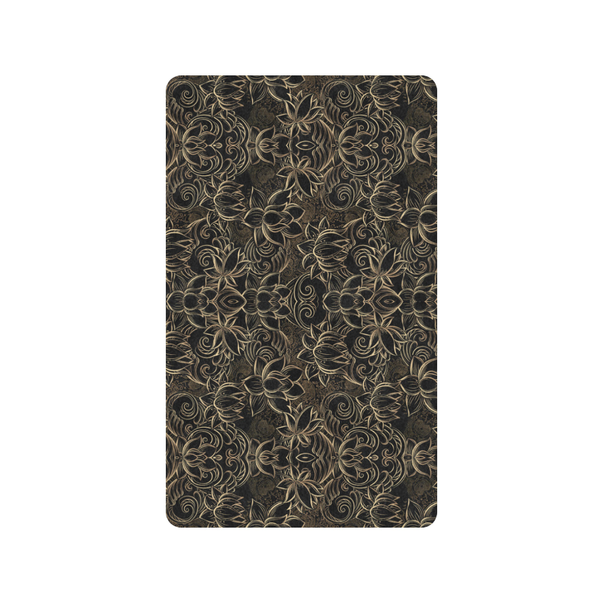 Lotus Gold Mandala Design Themed Rubber Doormat