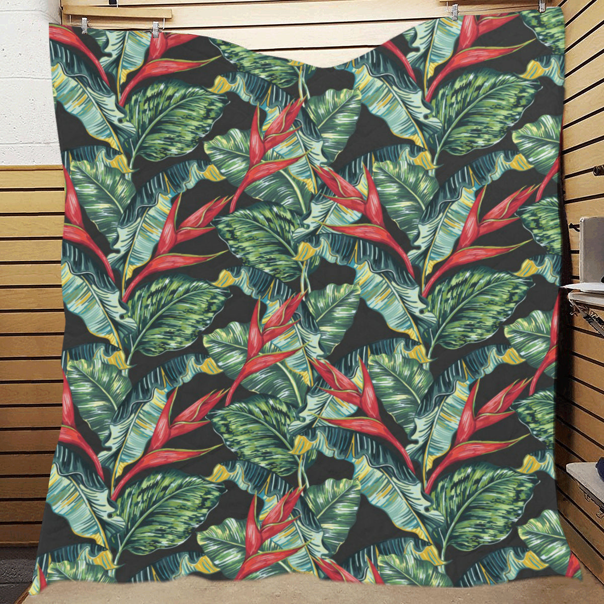 Bird Of Paradise Pattern Print Design BOP06 Premium Quilt