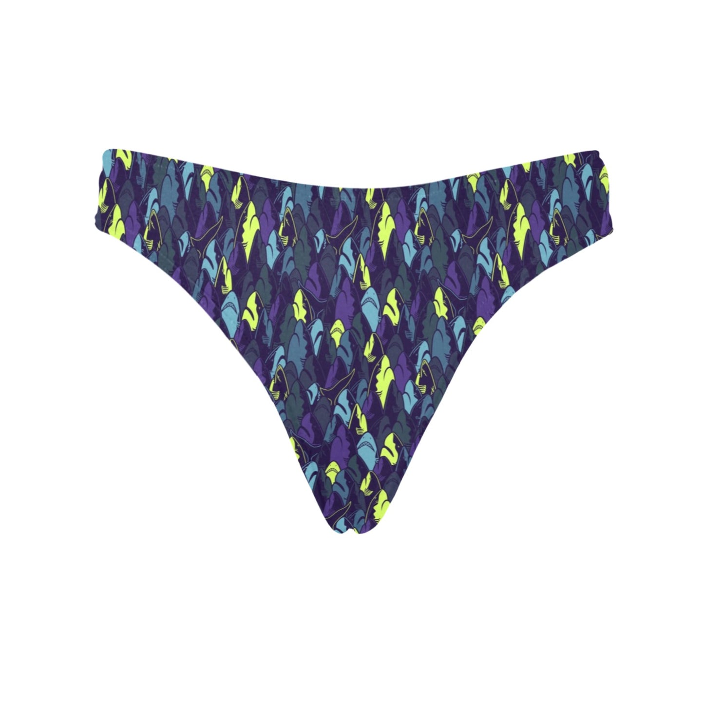 Shark Neon color Print Women's Thongs