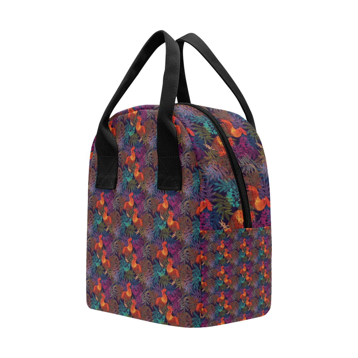 Rooster Print Style Insulated Lunch Bag