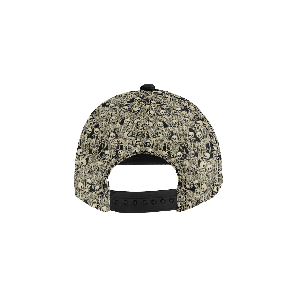 Skeleton Design Print Snapback Cap