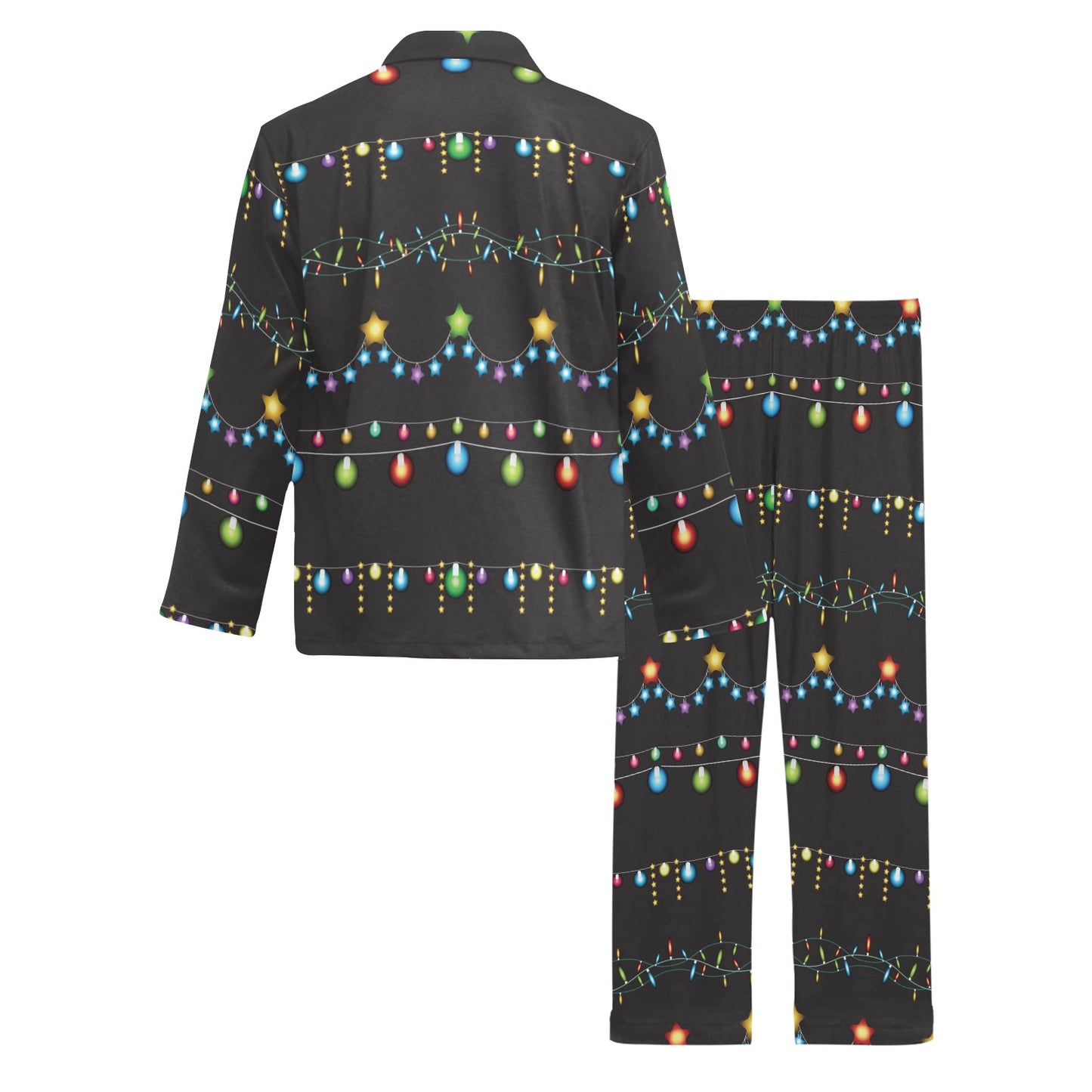 Christmas Light Pattern Print Design 01 Men's Long Pajama Set