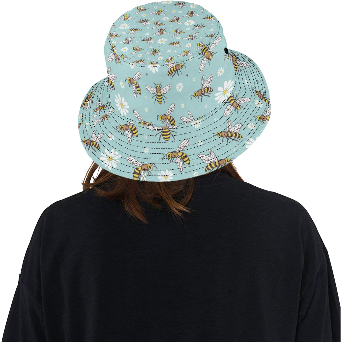 Bee Pattern Print Design BEE010 Unisex Bucket Hat