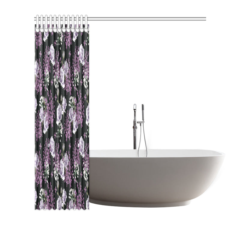 Lilac Pattern Print Design LI04 Shower Curtain