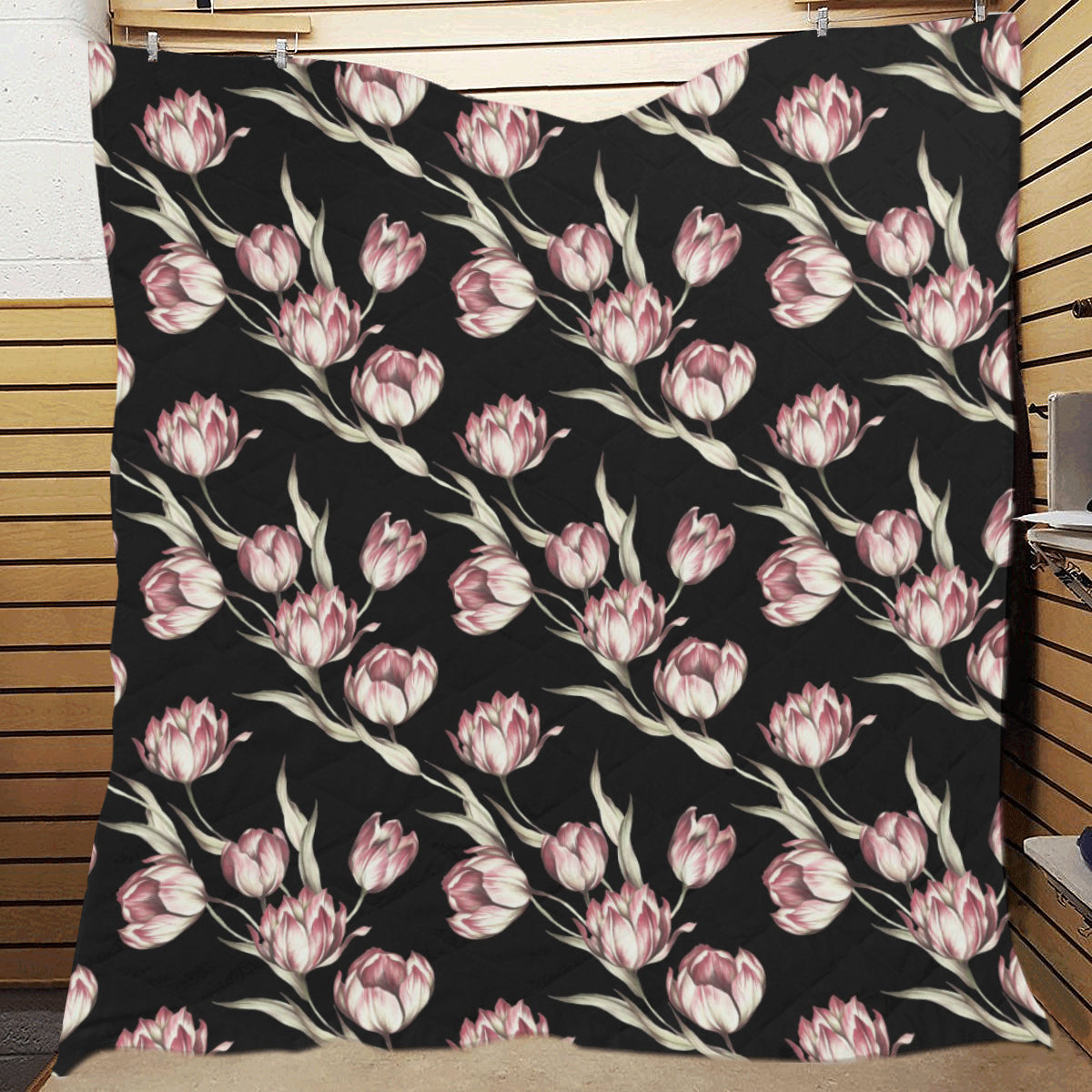 Tulip Pink Pattern Print Design TP02 Premium Quilt