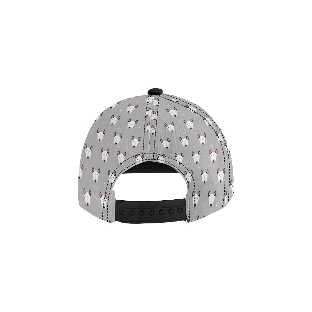 Bull Terrier Head Print Pattern Snapback Cap