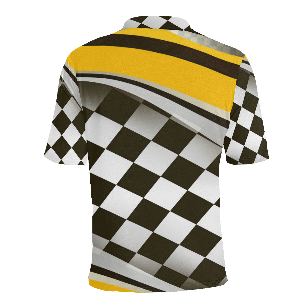 Checkered Flag Racing Style Men Polo Shirt