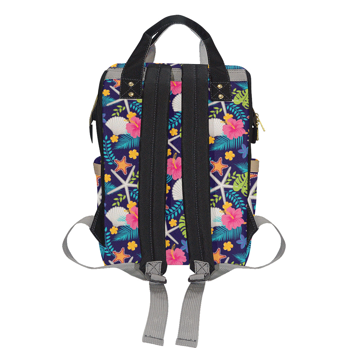 Beach Seashell Floral Theme Diaper Bag Backpack