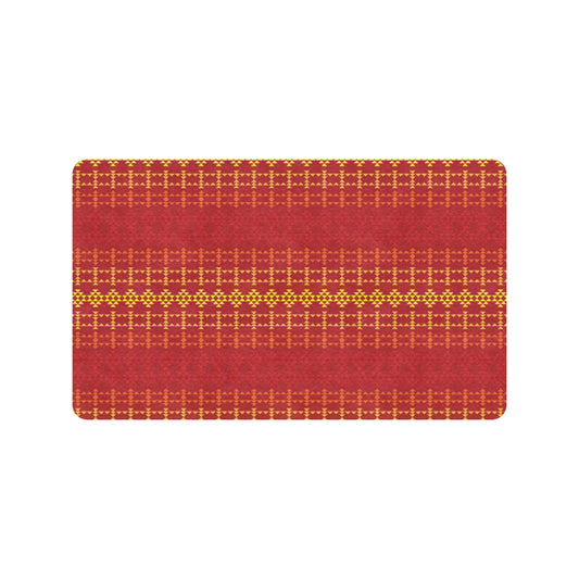 Southwest Red Gold Design Themed Print Rubber Doormat
