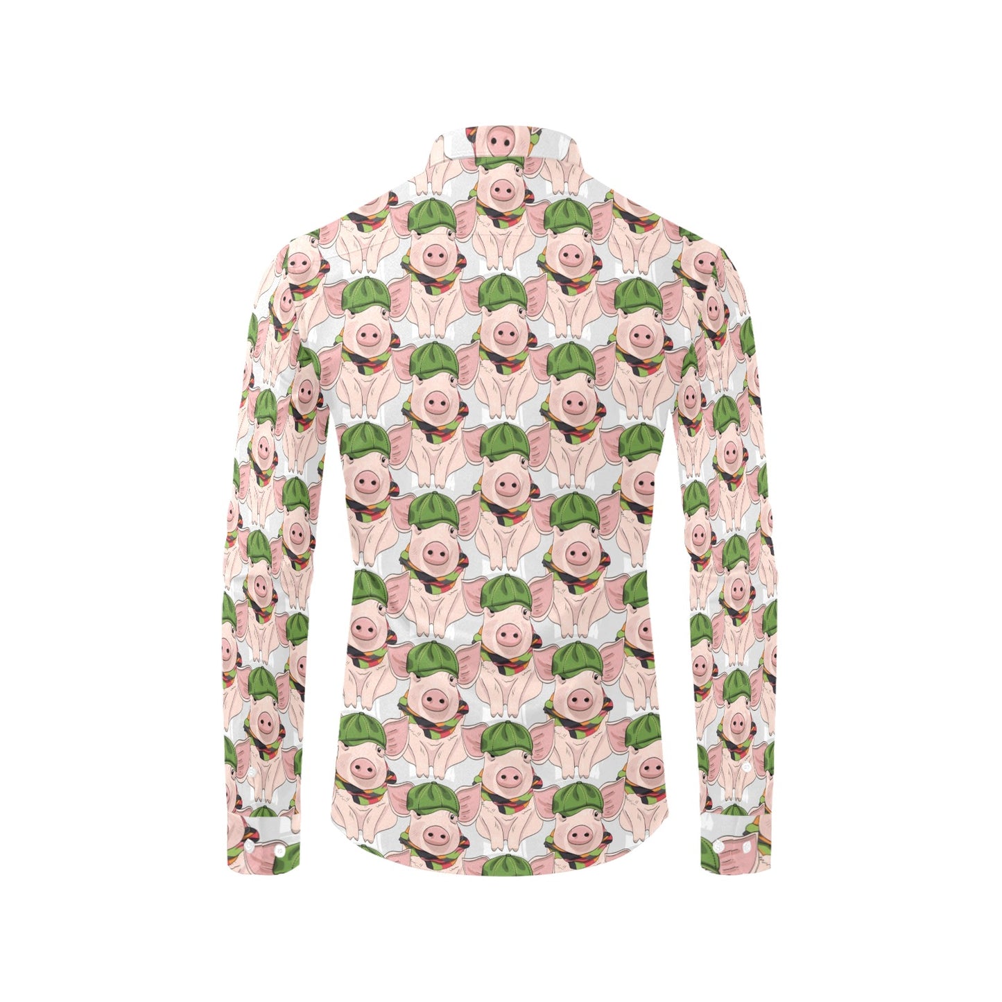 Pig Print Design LKS403 Men's Long Sleeve Dress Shirt