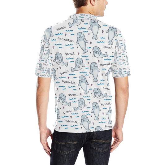 Manatee Baby Pattern Print Design 03 Men Polo Shirt