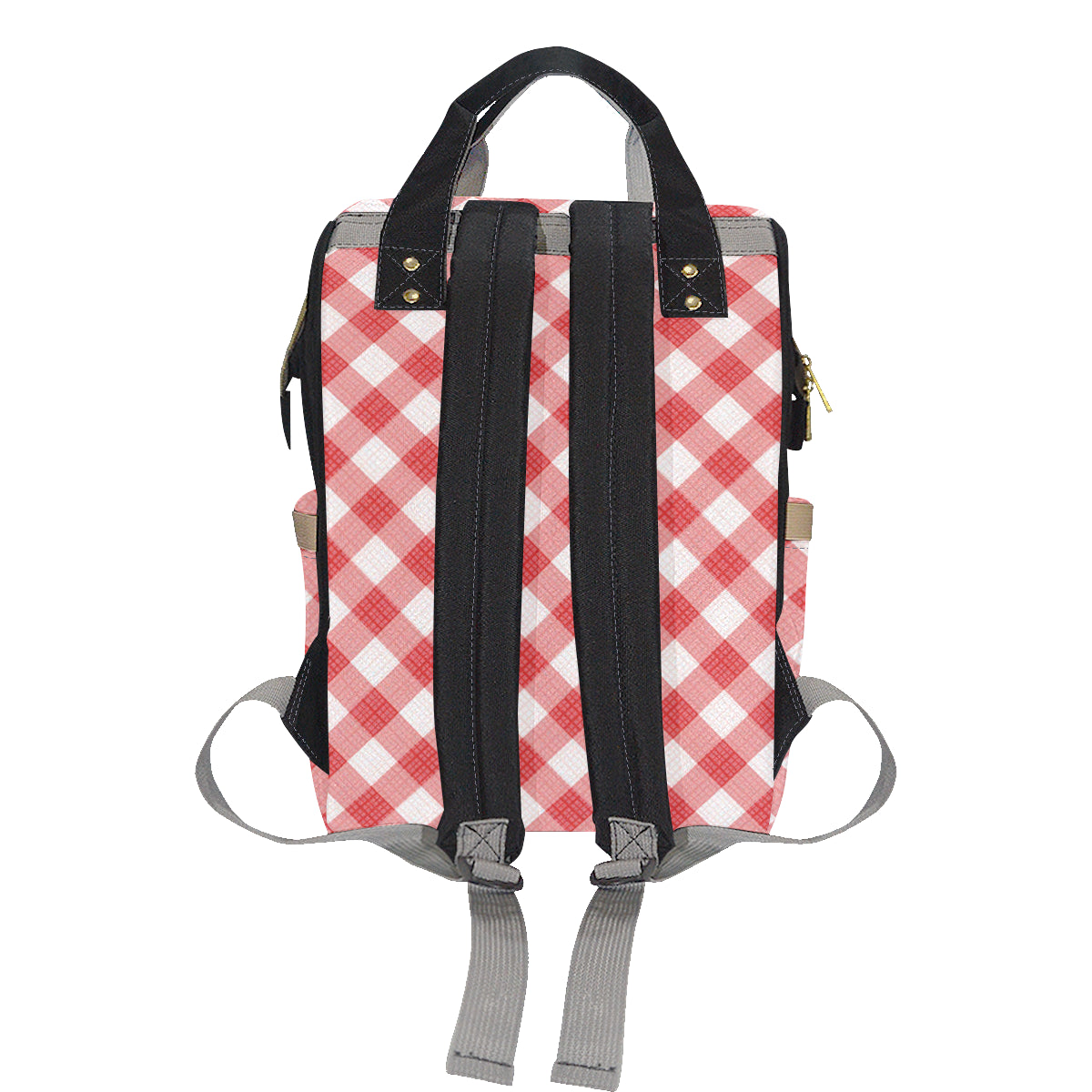 Gingham Red Pattern Print Design 01 Diaper Bag Backpack