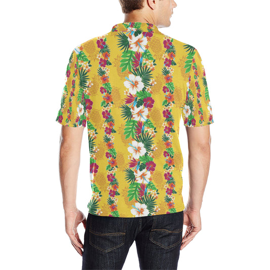 Hawaiian Themed Pattern Print Design H09 Men Polo Shirt