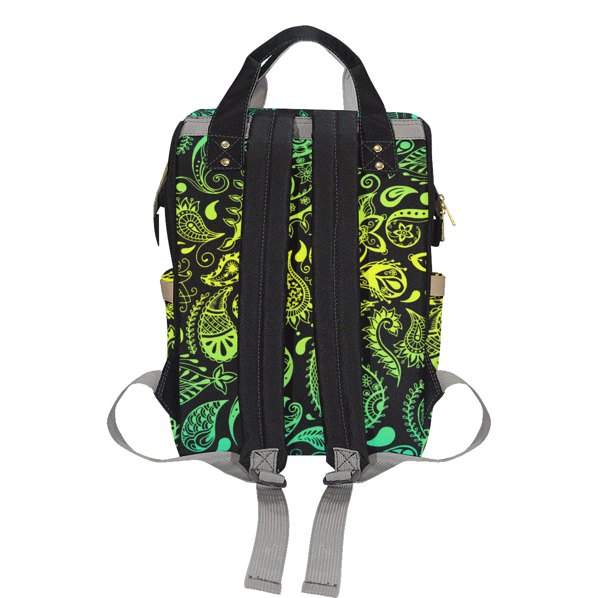 Paisley Green Design Print Diaper Bag Backpack