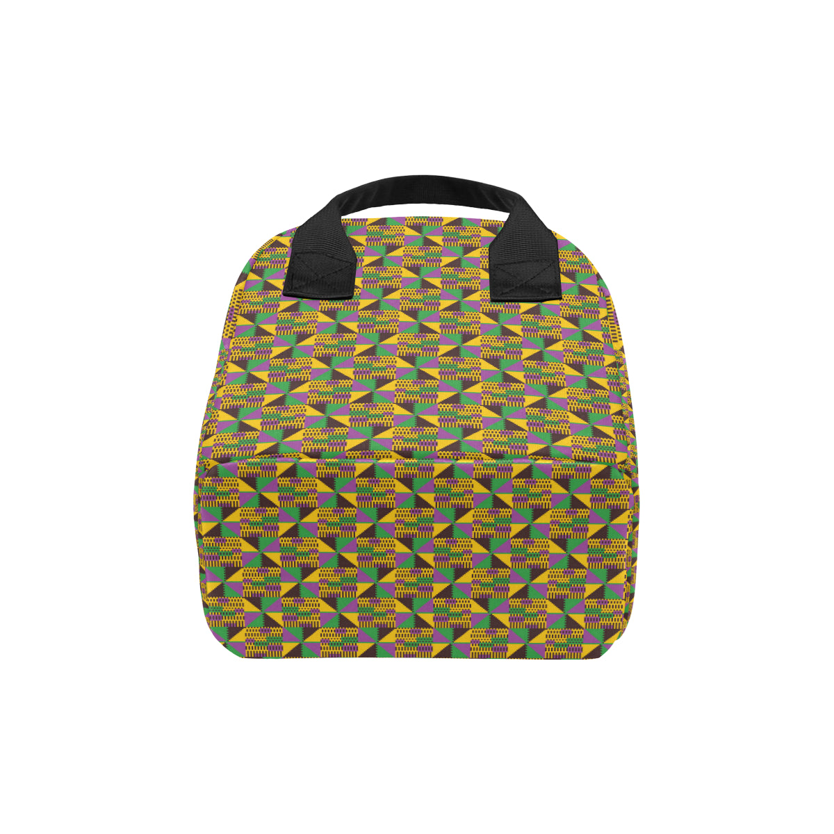 Kente Triangle Design African Print Insulated Lunch Bag