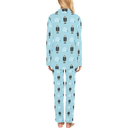 Eskimo Pattern Print Design 03 Women's Long Pajama Set