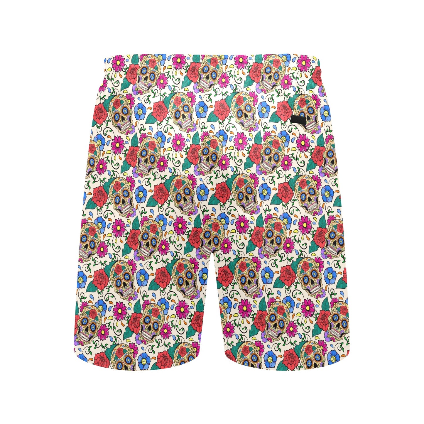 Sugar Skull Colorful Themed Print Men's Swim Trunks Beach Shorts