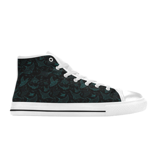 Manta Ray Print Design LKS402 Men's High Top Canvas Shoes