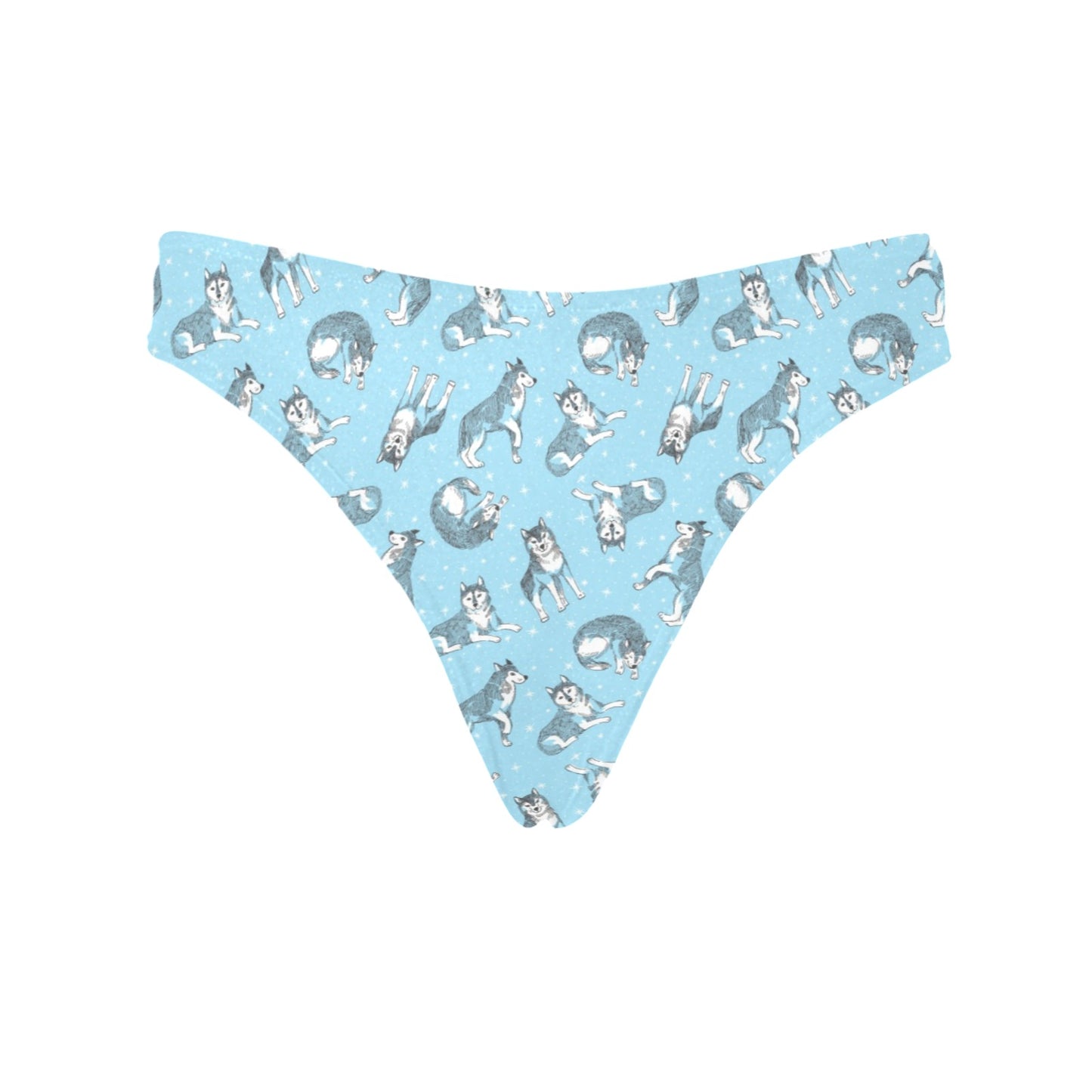 Wolf Design Print Pattern Women's Thongs