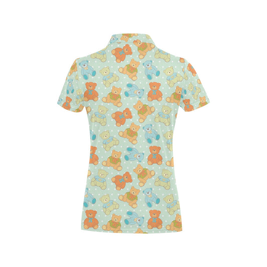 Bear Pattern Print Design 02 Women's Polo Shirt