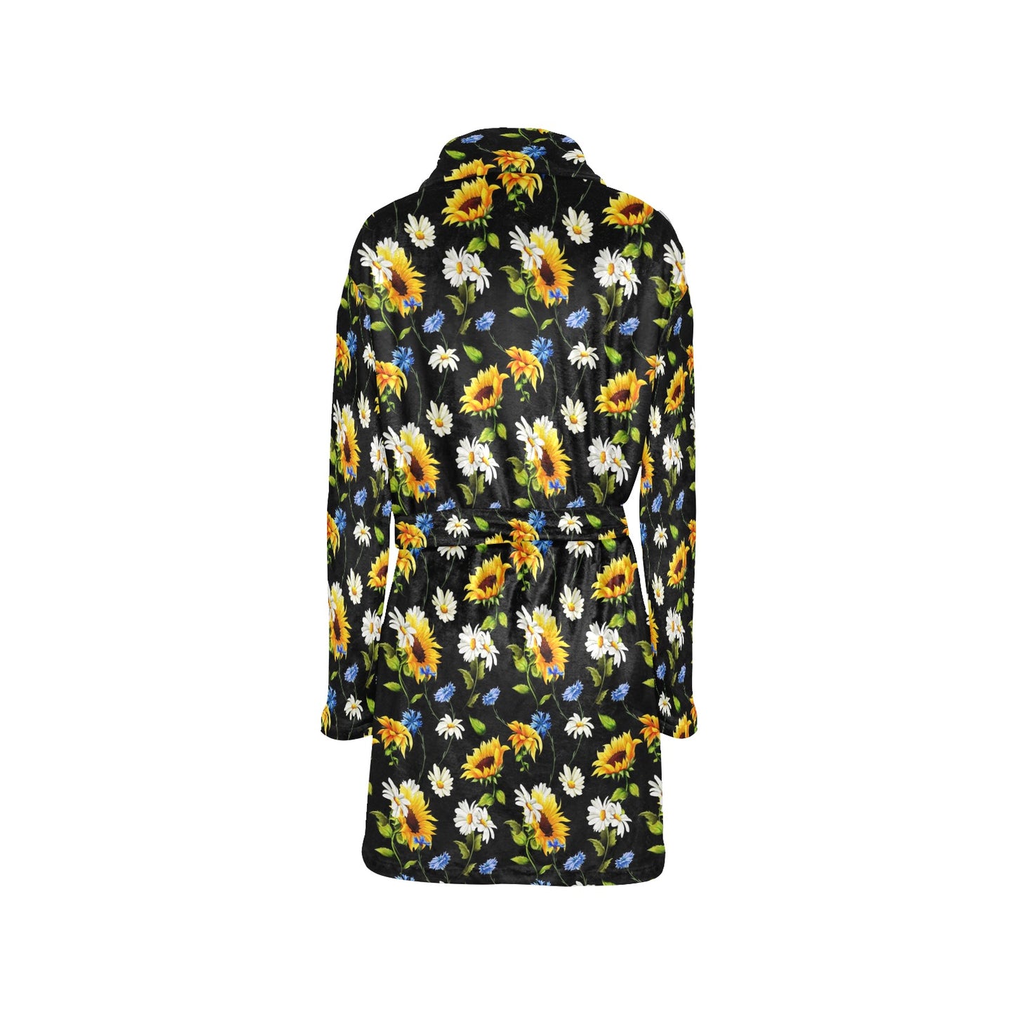 Sunflower Chamomile Bright Color Print Women's Fleece Robe