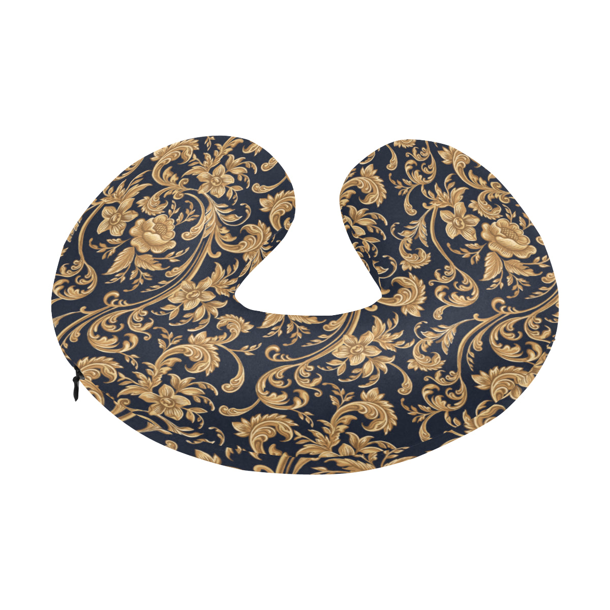 Baroque Golden Pattern Print Design 03 U-Shaped Travel Neck Pillow