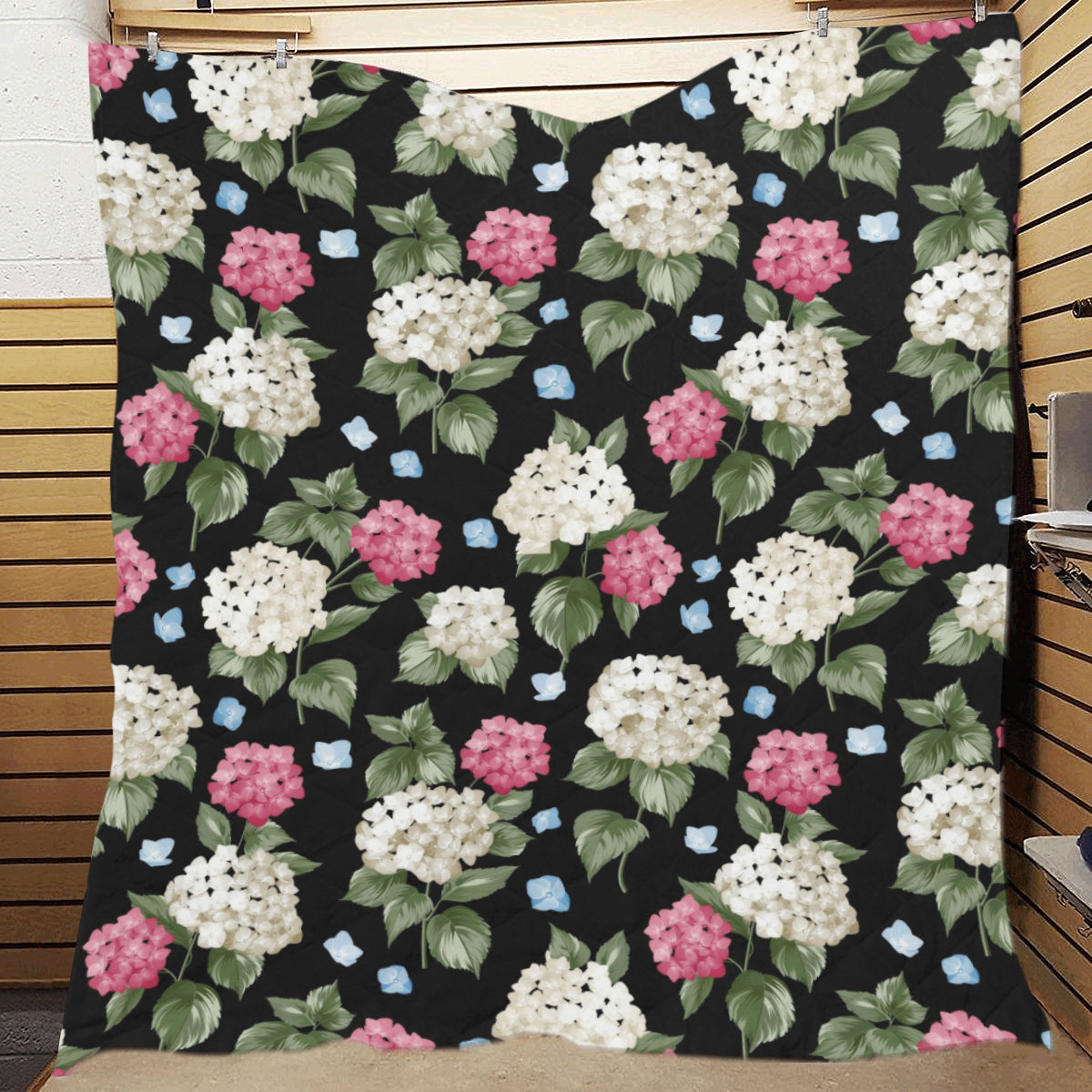 Hydrangea Pattern Print Design HD09 Premium Quilt