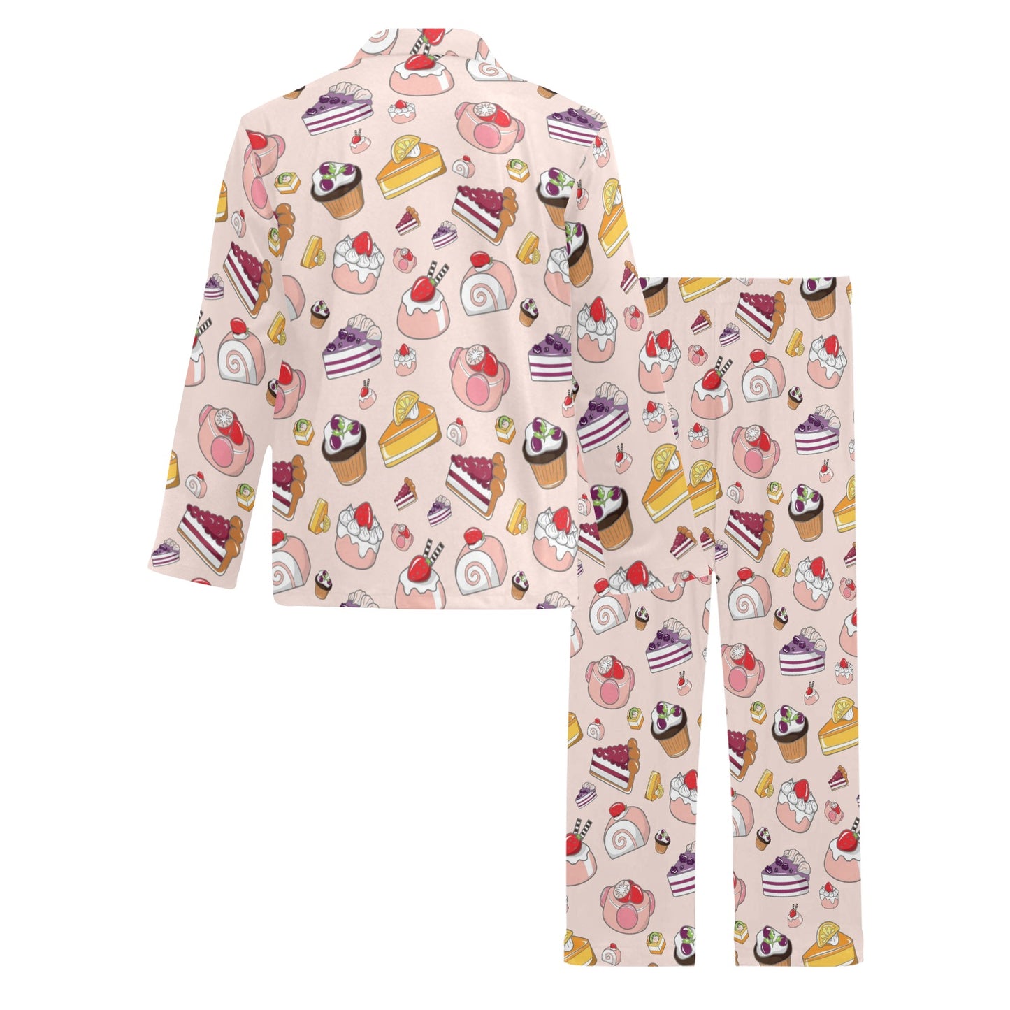 Cake Pattern Print Design 01 Men's Long Pajama Set