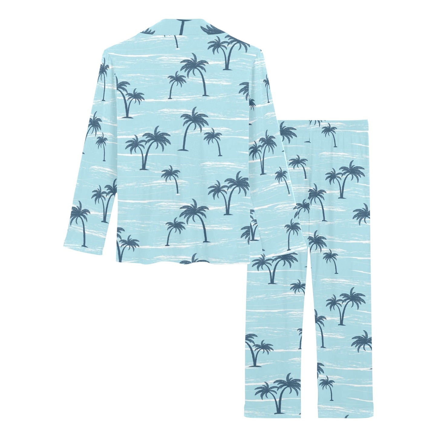 Palm Tree Pattern Print Design PT04 Women's Long Pajama Set