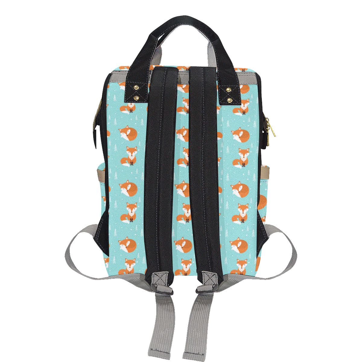 Fox Design Snow Print Pattern Diaper Bag Backpack