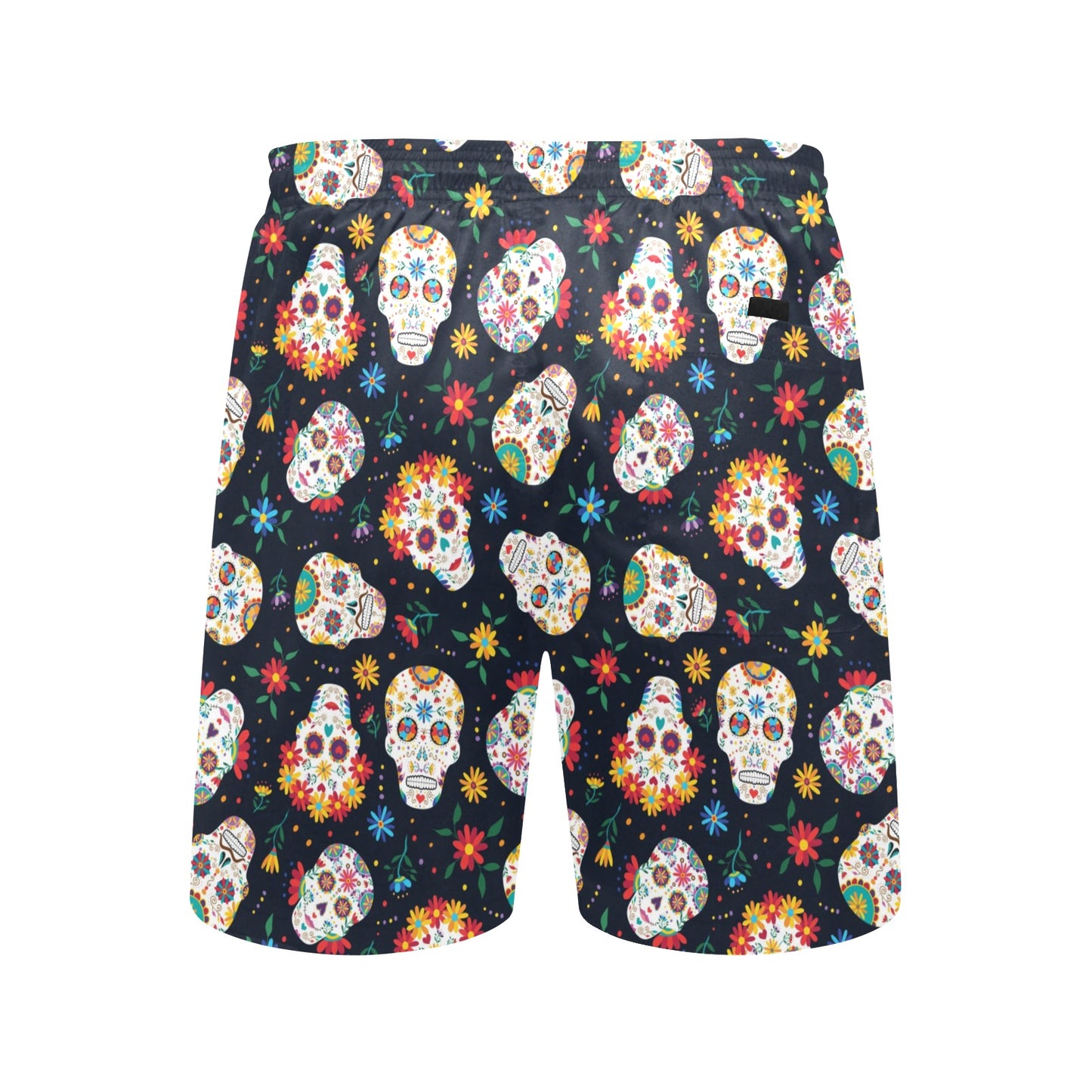 Sugar Skull Print Design LKS305 Men's Swim Trunks Beach Shorts