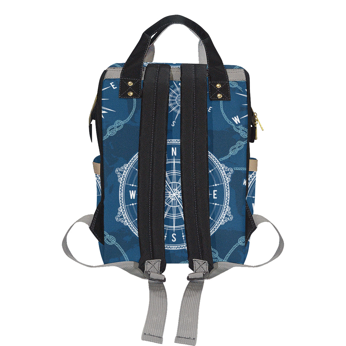 Nautical Compass Print Diaper Bag Backpack